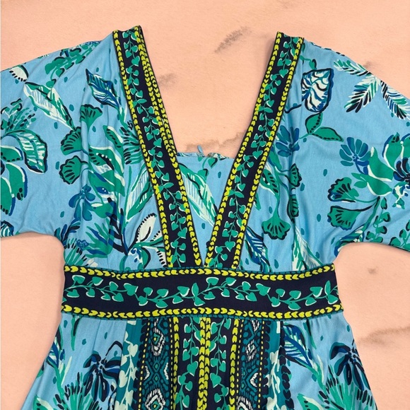 Lilly Pulitzer Ilia Maxi Dress Size 00 Blue Seabreeze Plant One On You NWOT - Picture 6 of 15